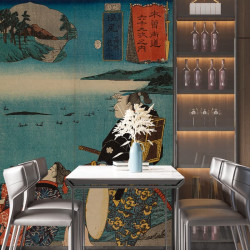 Papier Peint Panoramique Estampe 19e siècle Utagawa Kuniyoshi - Shiojiri