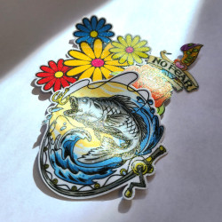 Autocollant pailleté or