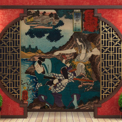 Papier Peint Panoramique Estampe 19e siècle Utagawa Kuniyoshi - Matsuida