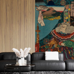 Papier Peint Panoramique Estampe 19e siècle Utagawa Kuniyoshi - Takasaki