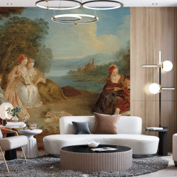 Papier Peint Panoramique Peinture 18e siècle Jean-Baptiste Pater - Le Repos sur la colline