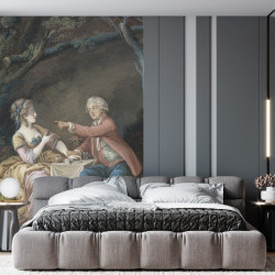 Papier Peint Panoramique Peinture 18e siècle Pierre-Antoine Baudouin - Le Déjeuner champêtre