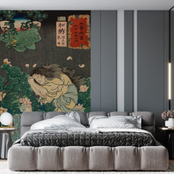 Papier Peint Panoramique Estampe 19e siècle Utagawa Kuniyoshi - Kanō