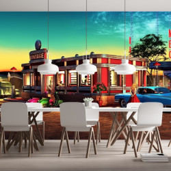 Papier peint Panoramique Dinner Vintage Américain