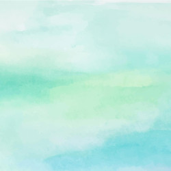 Papier peint Panoramique Aquarelle Bleu et vert