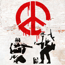 Papier Peint Panoramique Banksy - Soldats Peace Papier Peint Panoramique Banksy - Soldats Peace