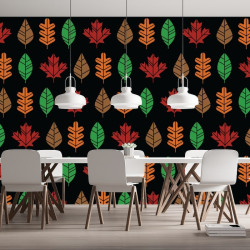 Papier Peint Panoramique Feuilles Pattern