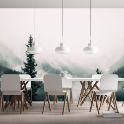 Papier Peint Panoramique Foret Brumeuse 2