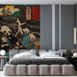 Papier Peint Panoramique Estampe 19e siècle Utagawa Kuniyoshi - Hosokute