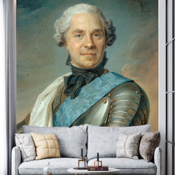 Papier Peint Panoramique Peinture 18e siècle Maurice-Quentin de La Tour - Portrait du maréchal de Saxe