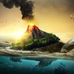 Papier Peint Panoramique Tortue Volcan Papier Peint Panoramique Tortue Volcan