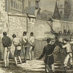 Papier Peint Panoramique Estampe 19e siècle - Military execution at Bordeaux