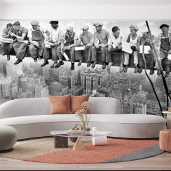 Papier Peint Panoramique Lunch at Top of a Skyscraper