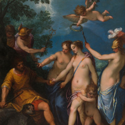 Papier Peint Panoramique Peinture 16e siècle Johann Rottenhammer - Le Jugement de Pâris Papier Peint Panoramique Peinture 16e siècle Johann Rottenhammer - Le Jugement de Pâris