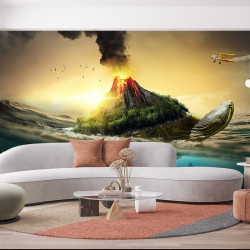 Papier Peint Panoramique Tortue Volcan