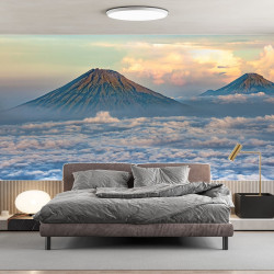 Papier Peint Panoramique Volcan Nuages