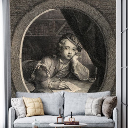 Papier Peint Panoramique Gravure - Carl ant coypel se ipse pinxit