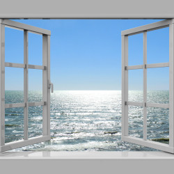 Papier Peint Panoramique Trompe l'Oeil Océan Fenêtre Papier Peint Panoramique Trompe l'Oeil Océan Fenêtre