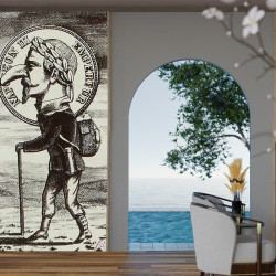 Papier Peint Panoramique Estampe 19e siècle - Cinq milliards derrière lui passent en Prusse