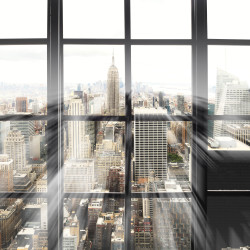 Papier Peint Panoramique Trompe l'Oeil New York fenêtre Papier Peint Panoramique Trompe l'Oeil New York fenêtre