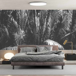 Papier Peint Panoramique Jungle Noir et Blanc 3