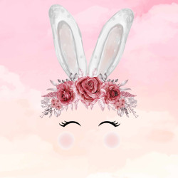 Papier Peint Panoramique Lapin Mignon Couronne