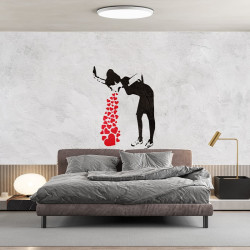 Papier Peint Panoramique Banksy - Femme qui vomit des coeurs