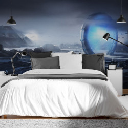 Papier Peint Panoramique Fantastique Station Spatiale