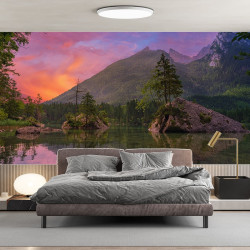 Papier Peint Panoramique Lac île
