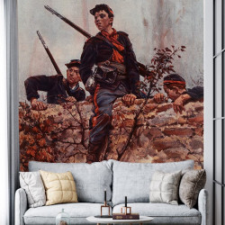 Papier Peint Panoramique Estampe - L'escalade