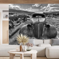 Papier Peint Panoramique Voiture Abandonnée 2
