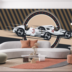 Papier Peint Panoramique Vintage Racing Car