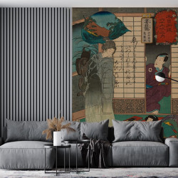 Papier Peint Panoramique Estampe 19e siècle Utagawa Kuniyoshi - Tsumagome