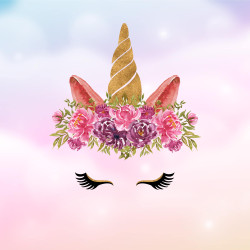 Papier Peint Panoramique Licorne Visage