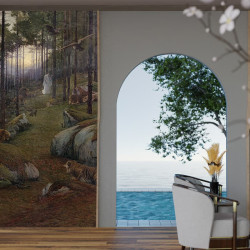 Papier Peint Panoramique Peinture 19e siècle Gaston Bethune - La charmeuse