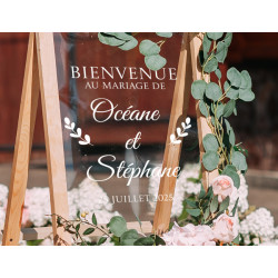 Stickers panneau bienvenue mariage