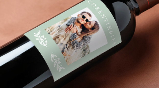 Etiquette bouteille mariage