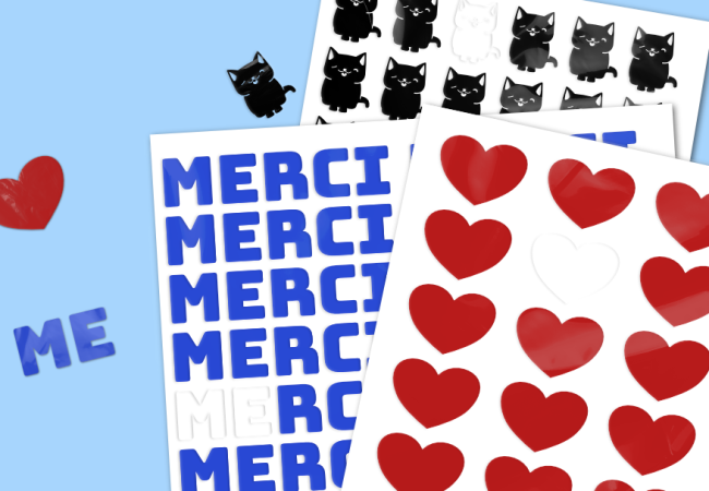 Planche de vinyles adhésifs personnalisés