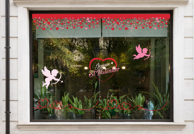 Stickers Saint Valentin Kit Vitrine