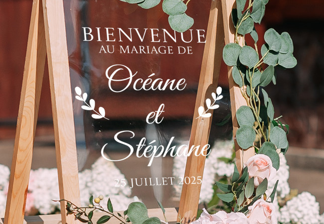 Stickers panneau bienvenue mariage